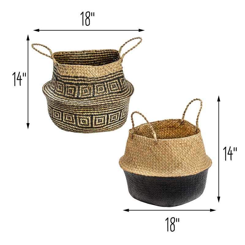 Seagrass Basket- Olive and Old Rose main image 1